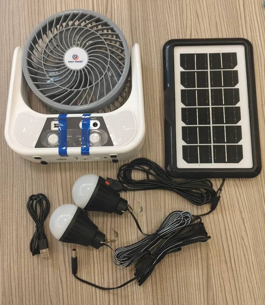 EP-606 Easy Power 6″ Rechargeable Solar Fan | 3000mAh Battery & Type-C Charging