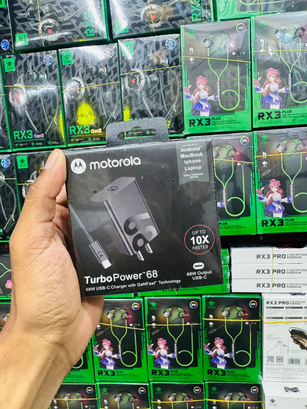 Motorola TurboPower 68 - 68W GaNFast USB-C Charger (Up to 10X Faster)
