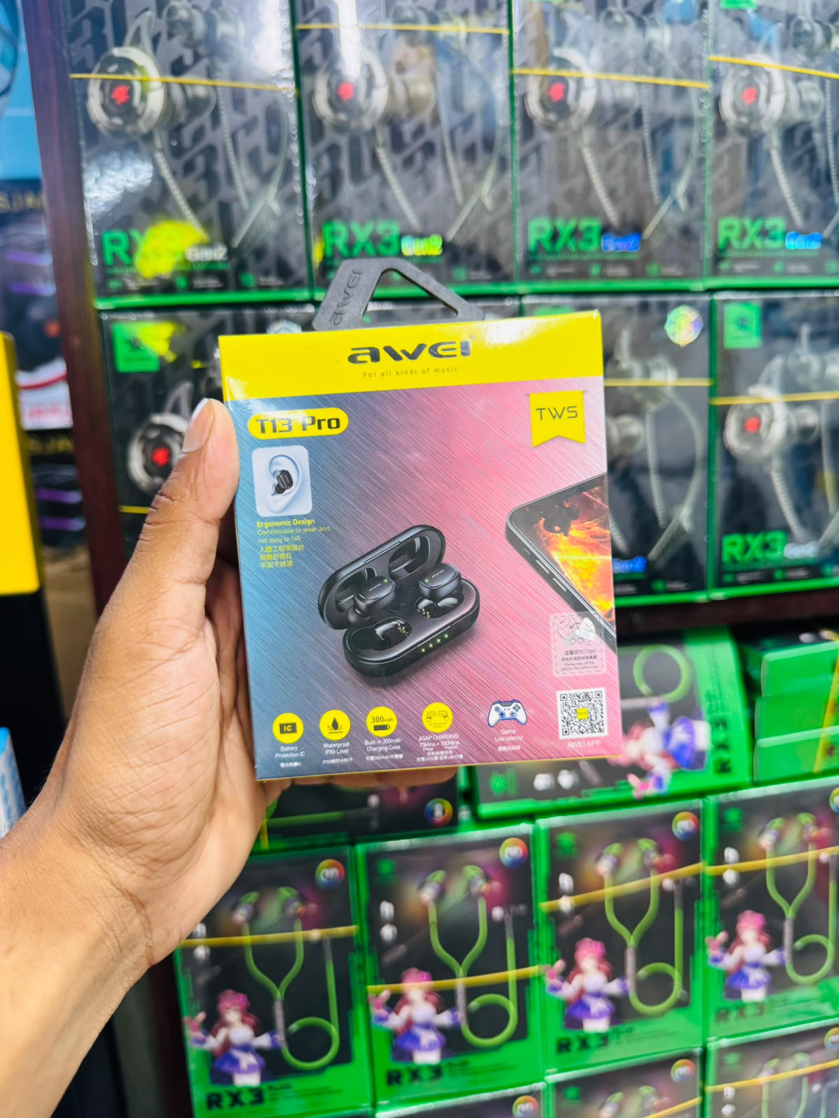 Awei T13 Pro TWS Gaming Earbuds - IPX5 Waterproof & Built-in Mic
