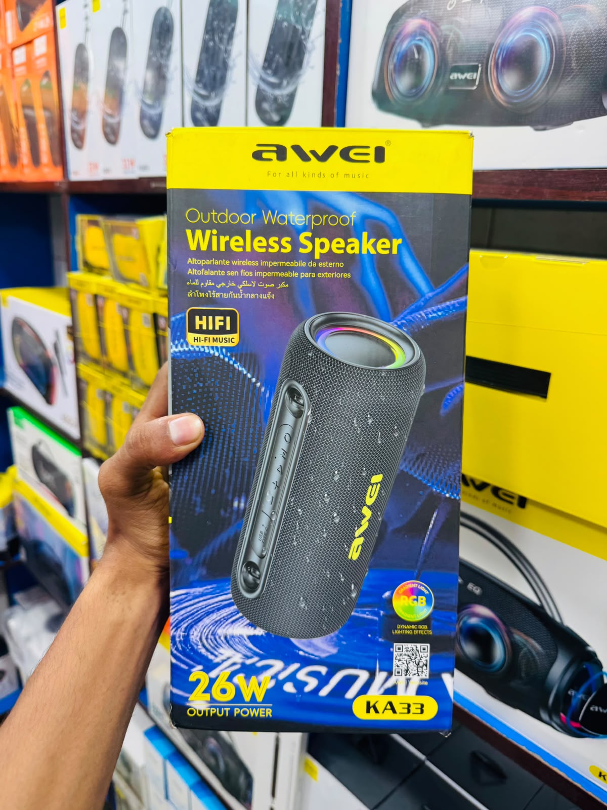 Awei KA33 26W Outdoor Waterproof Wireless Bluetooth Speaker - HiFi & RGB