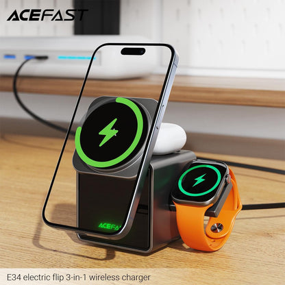 Awei W25 3-in-1 Multi-Function Wireless Fast Charger Stand