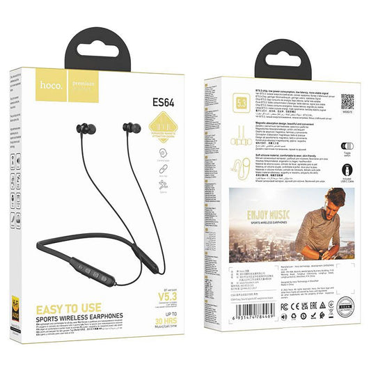 hoco ES64 Sports Wireless Neckband Earphone – 30H Battery & BT 5.3