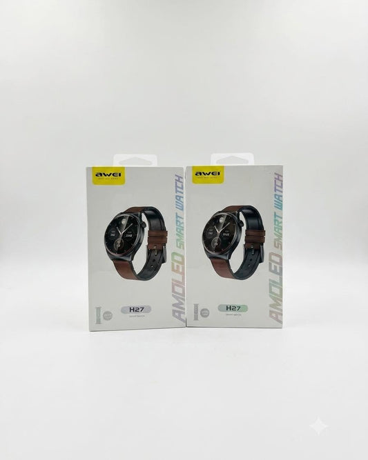 Awei H27 AMOLED Smart Watch – Premium Leather Strap