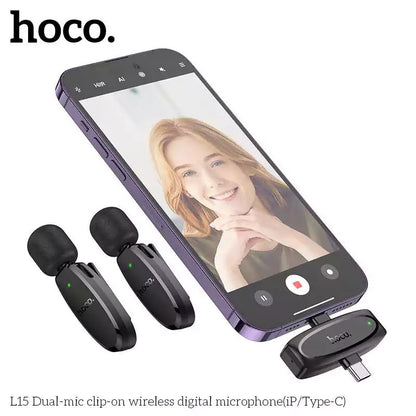 HOCO L15 Wireless Digital Microphone (Type-C) - 360° HD Sound & Noise Reduction