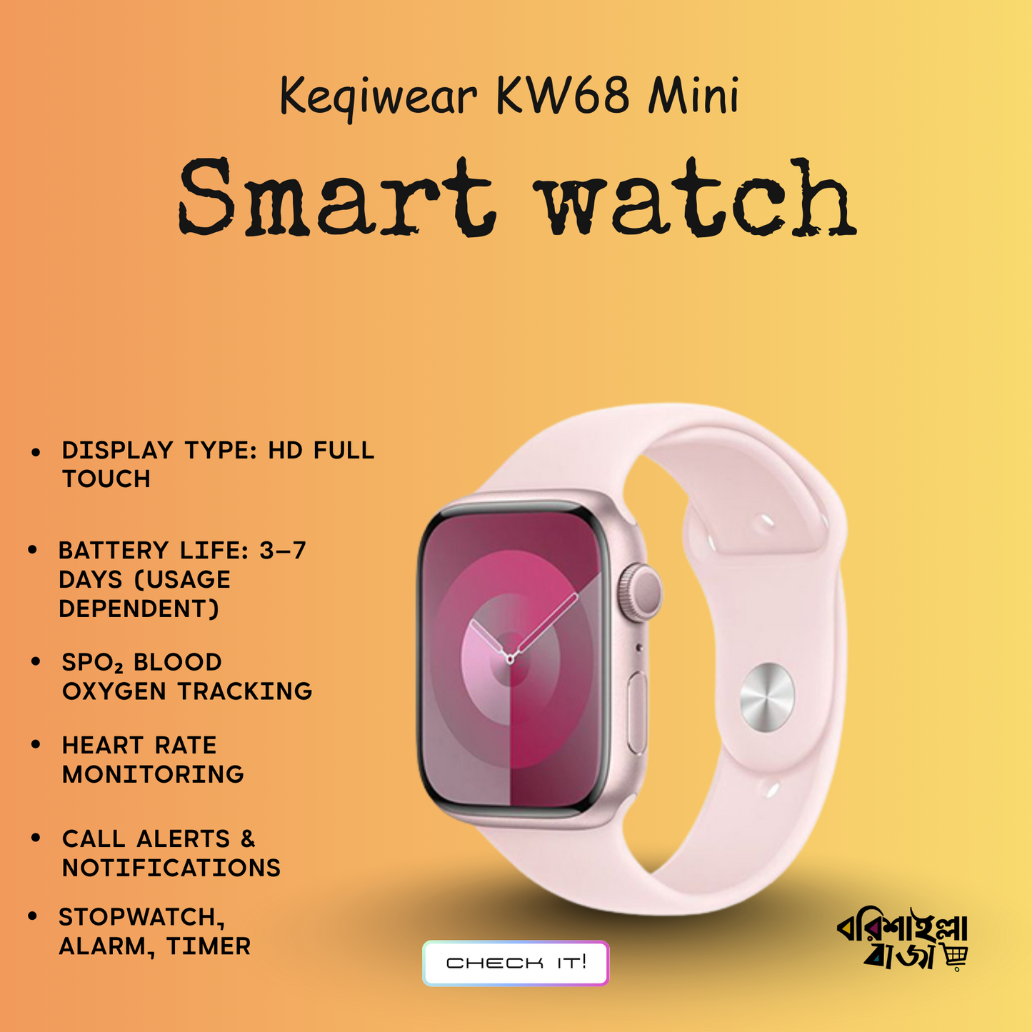 Keqiwear KW68 Mini Smart Watch