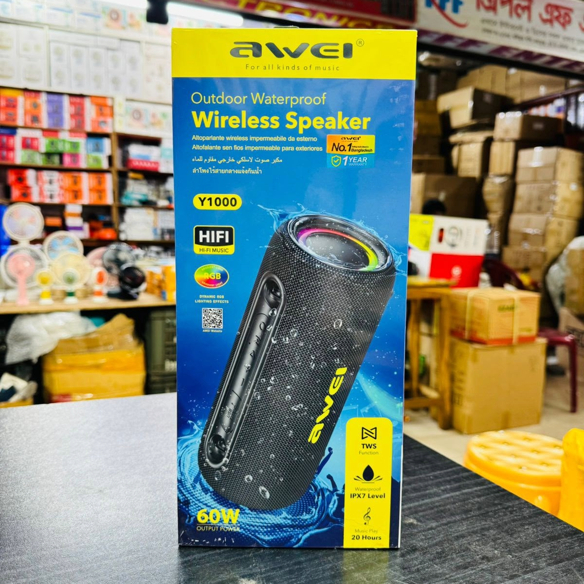 Awei Y1000 60W HiFi Outdoor Waterproof Wireless Bluetooth Speaker