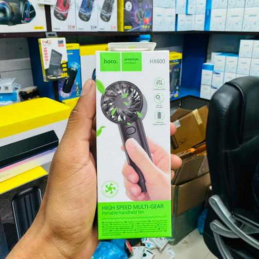 Hoco HX600 High Speed Multi-Gear Portable Handheld Fan with 1250mAh Battery