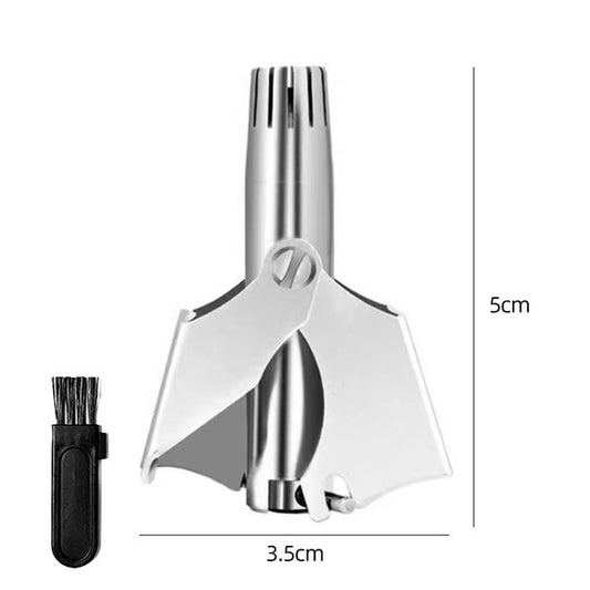 Stainless Steel Manual Nose Hair Trimmer with Cleaning Brush
