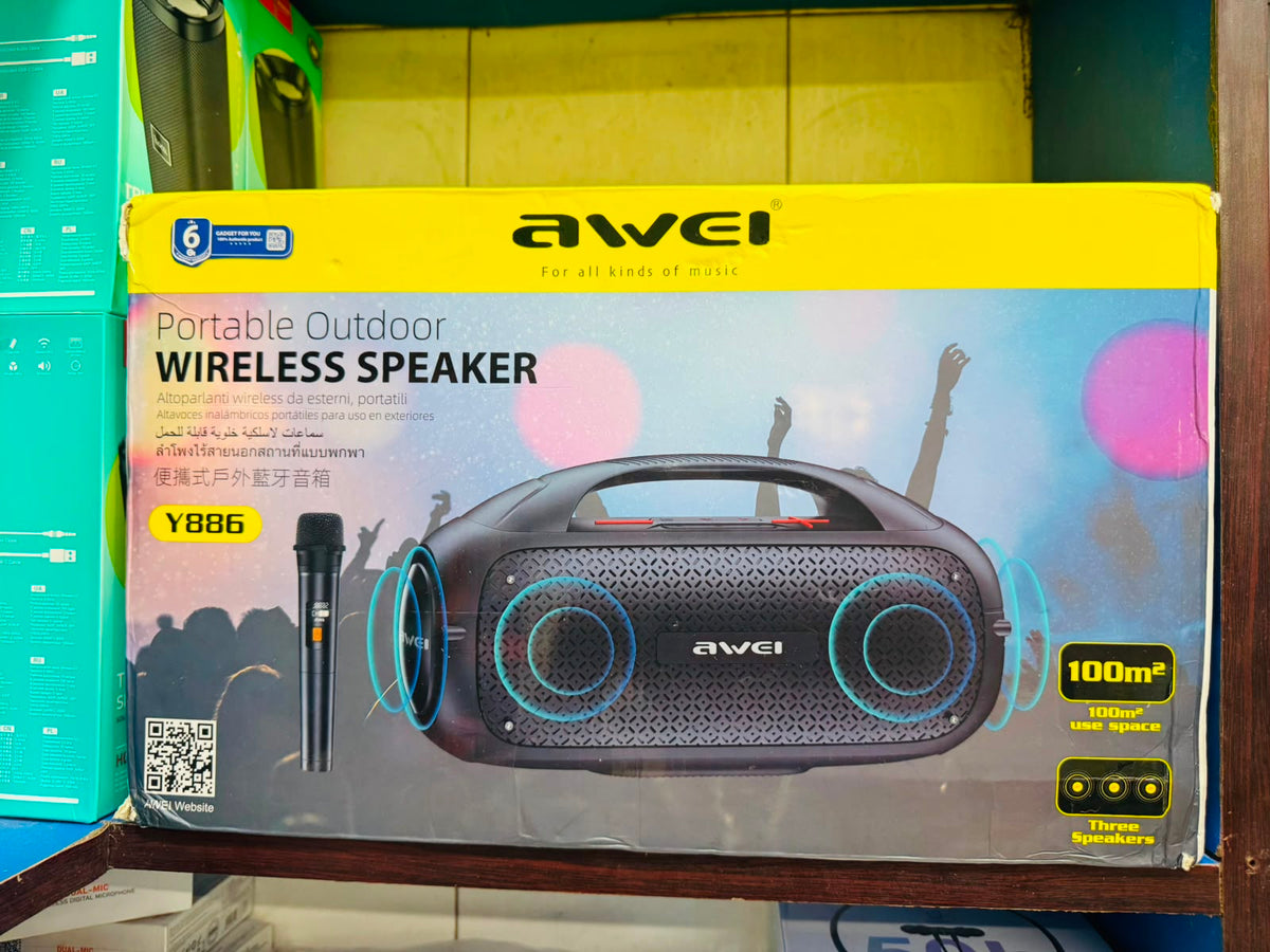 Awei Y886 Portable Outdoor Wireless Speaker | 3 Speakers | 100m² Coverage