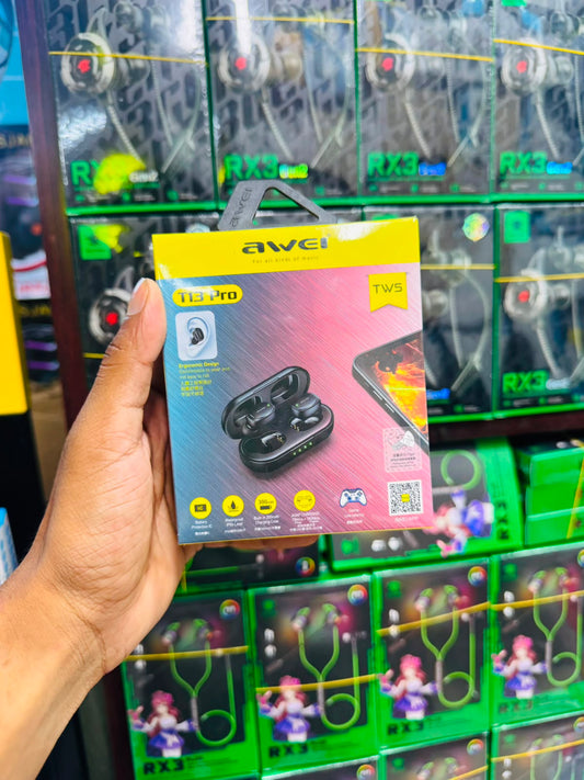 Awei T13 Pro TWS Gaming Earbuds - IPX5 Waterproof & Built-in Mic