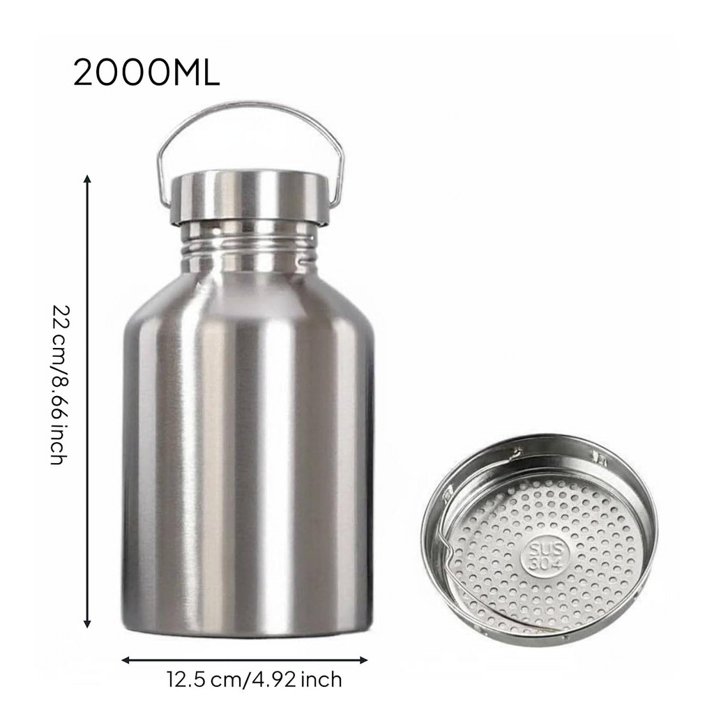 2L 304 Stainless Steel Water Bottle with Tea Filter