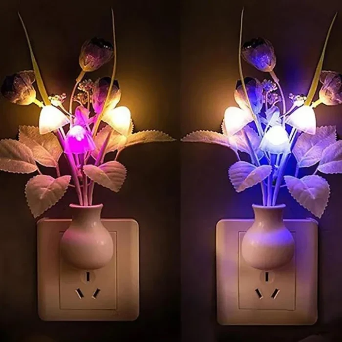 Flower Vase Night Light – ফুলের ডিজাইনের প্লাগ-ইন নাইট লাইট