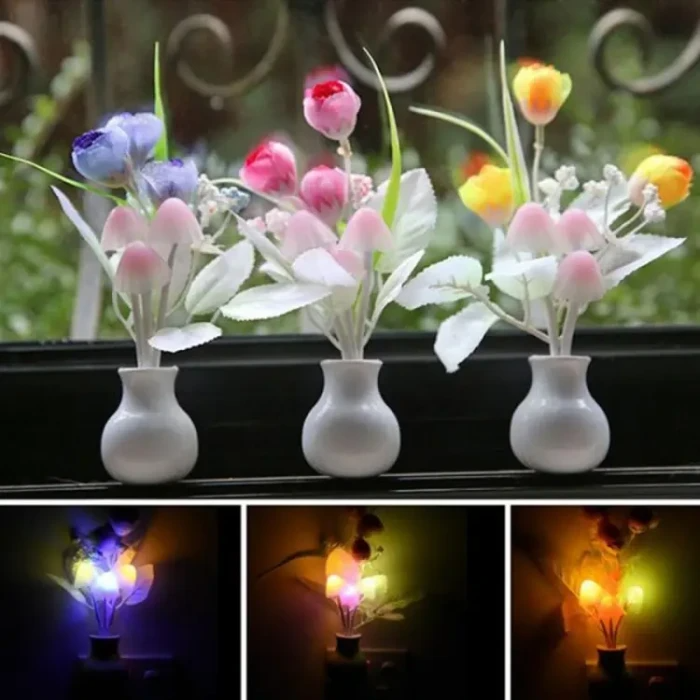 Flower Vase Night Light – ফুলের ডিজাইনের প্লাগ-ইন নাইট লাইট