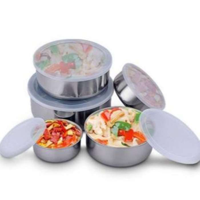 Stainless Steel Food Storage Box Set – ঢাকনাসহ ৫ পিস