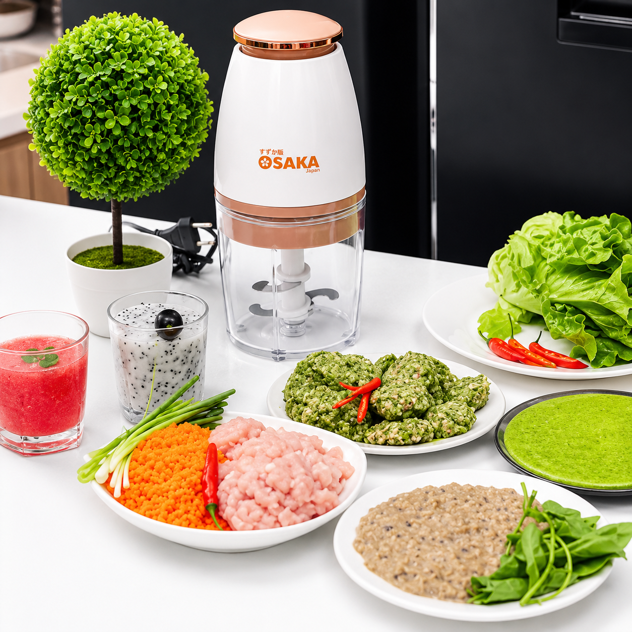 OSAKA Japan Electric Food Chopper – Mini Vegetable & Meat Grinder