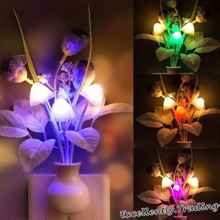 Flower Vase Night Light – ফুলের ডিজাইনের প্লাগ-ইন নাইট লাইট